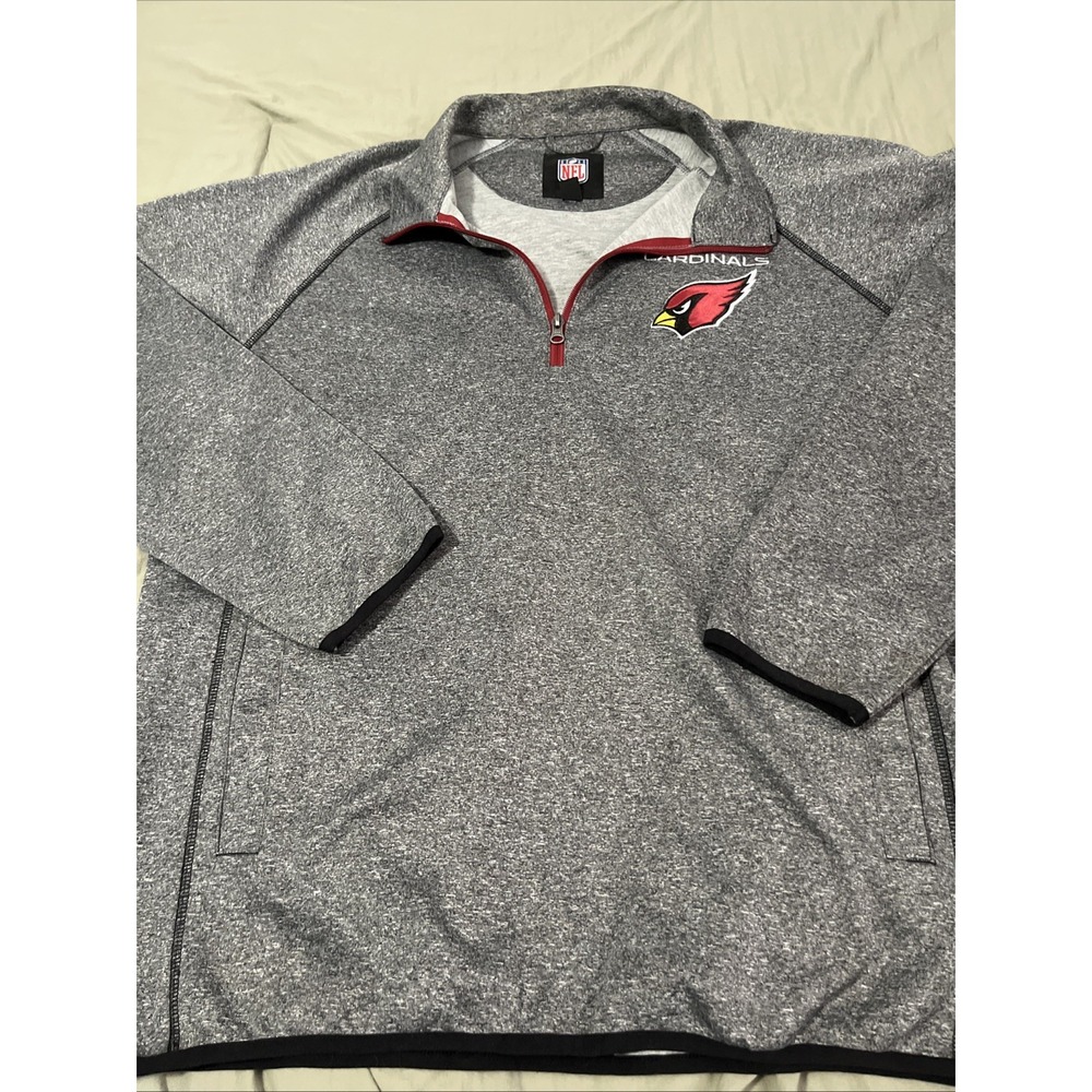 Arizona Cardinals NFL Mens 1/4 Zip Lightweight Pull Over Gray  Size XL